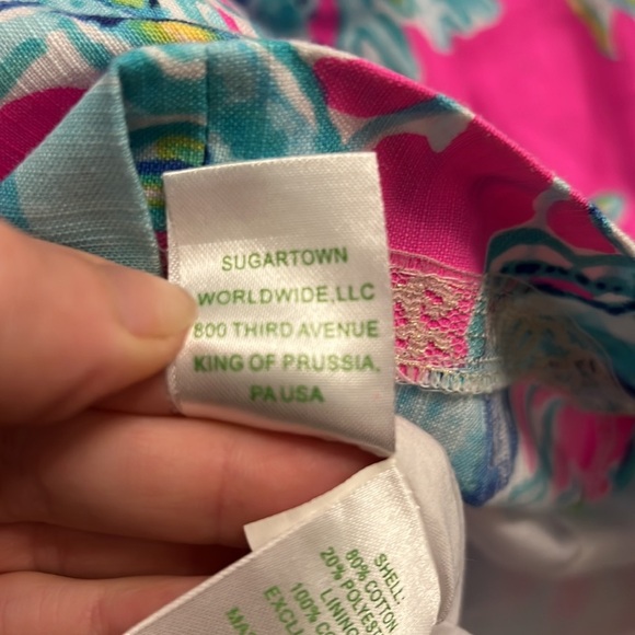 Lilly Pulitzer Brynn Dress Raz Berry Lobsters - Strapless Lace- Size 0 - Picture 10 of 14